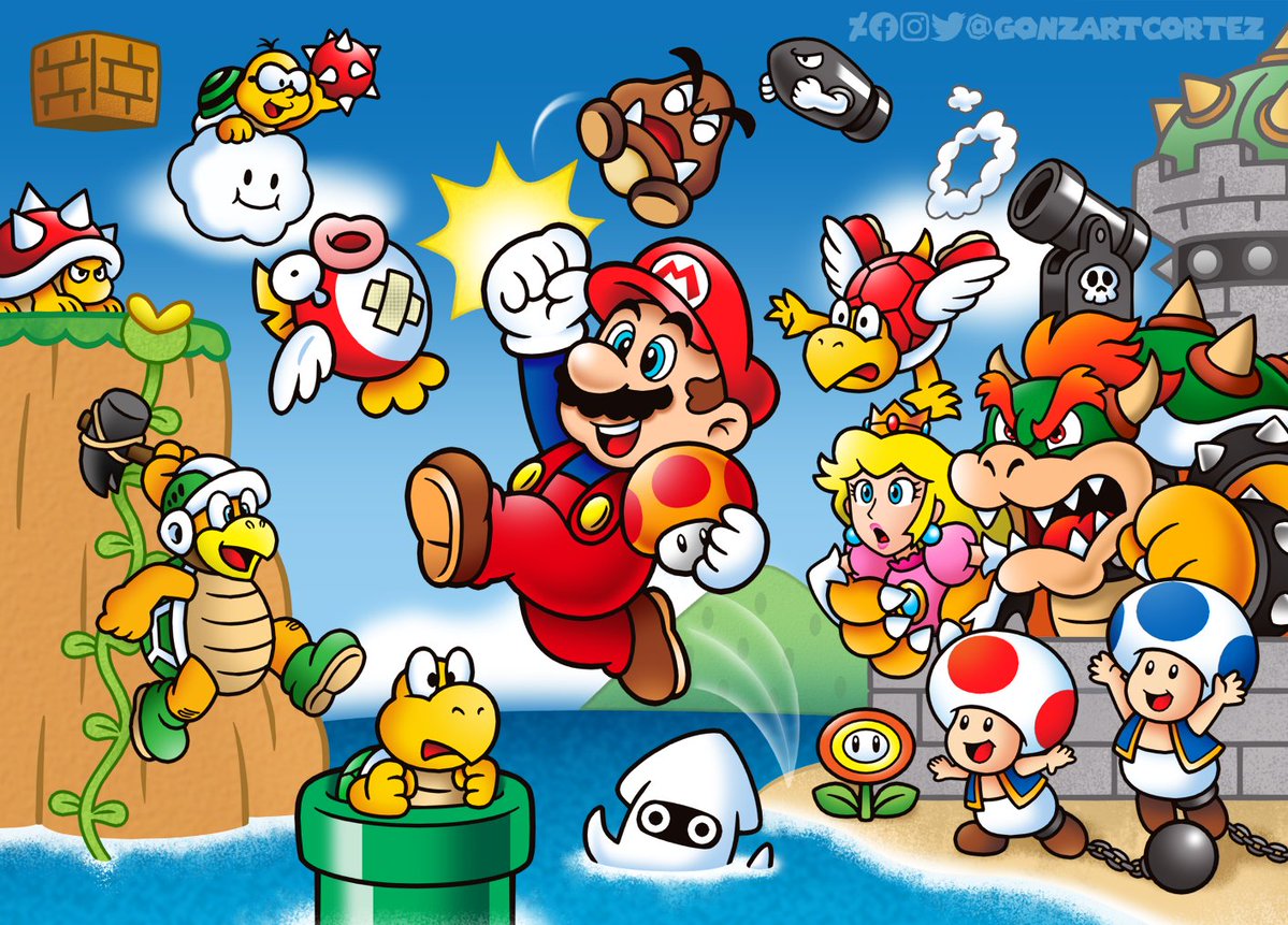 GonzArtCortez's tweet photo. #SuperMarioBros 𝟜𝟙𝕤𝕥 𝔸𝕟𝕟𝕚𝕧𝕖𝕣𝕤𝕒𝕣𝕪 https://t.co/kNNi0YTw0i