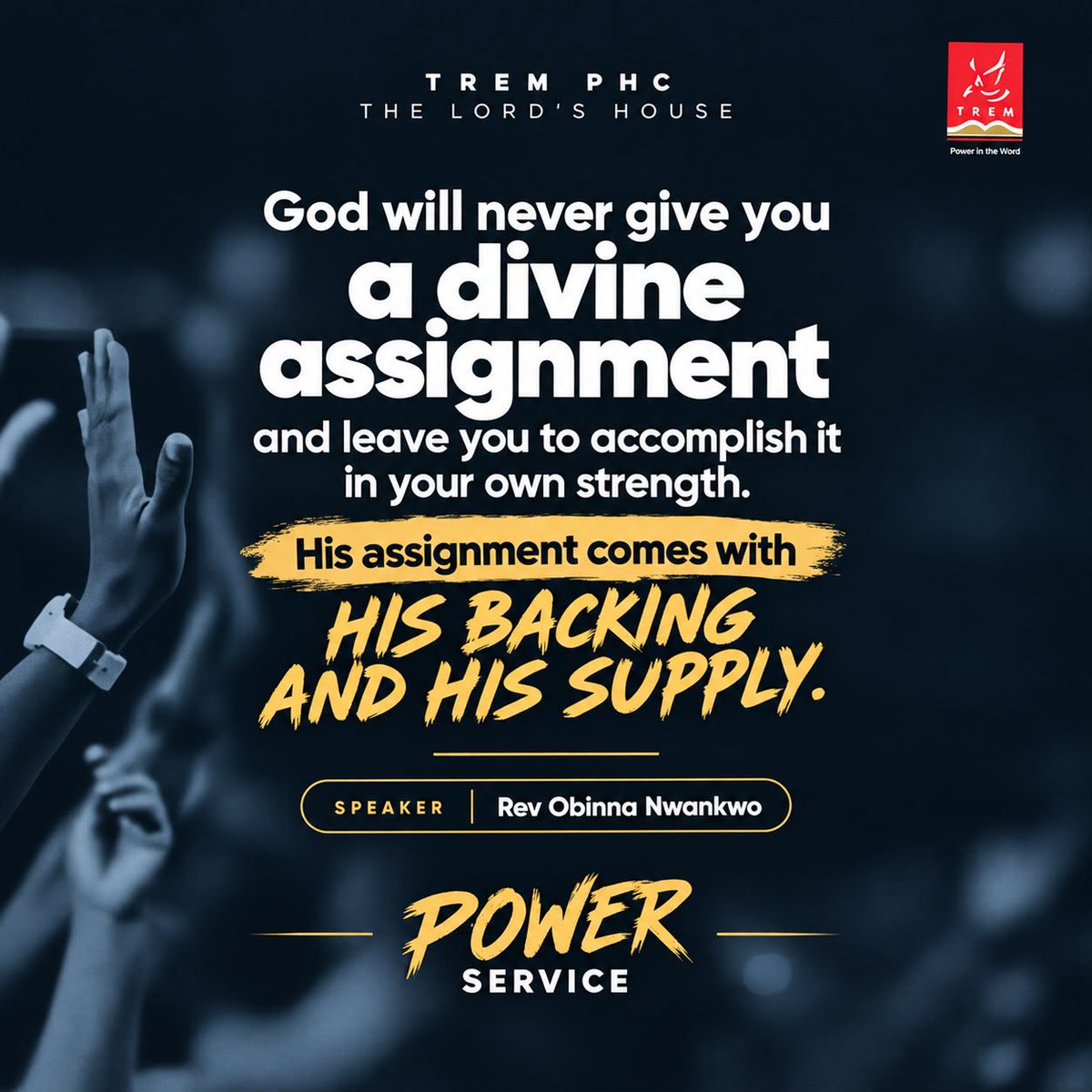 tremphc's tweet photo. Power Service
Rev Obinna Nwankwo
Topic: The Resources Available to the Believer
Text: Jer 20:7-11
#TREMPHC #thisishome https://t.co/4OtkzPBky1