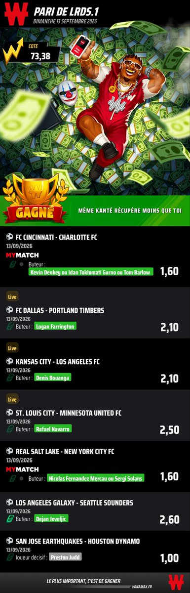 Lrds135's tweet photo. CARNAGE TOTAL EN MSL 🇺🇸

Cote : @73,38 
Cote : @8,75
Cote : @7,09 
Cote : @3,57 

Tous sa dans le VIP gratuit lien en bio 🔥🔥

#teamparieur #fun #bet #betclic #fdj #winamax #gambling #win https://t.co/348oa0U1F7