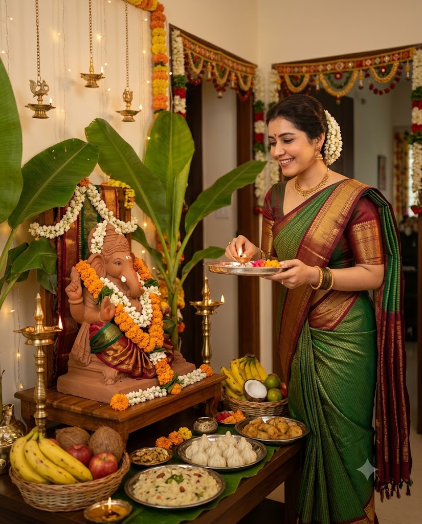 actressdevoter's tweet photo. Raashi Khanna celebrating vinayak chathurthi in home be like #Ganapathy #GaneshChaturthi #Vinayakar #Ganesh #Pillaiyar #HappyVinayakarChathurthi #HappyVinayakarChathurthi2026 https://t.co/RFPdgHXNuc
