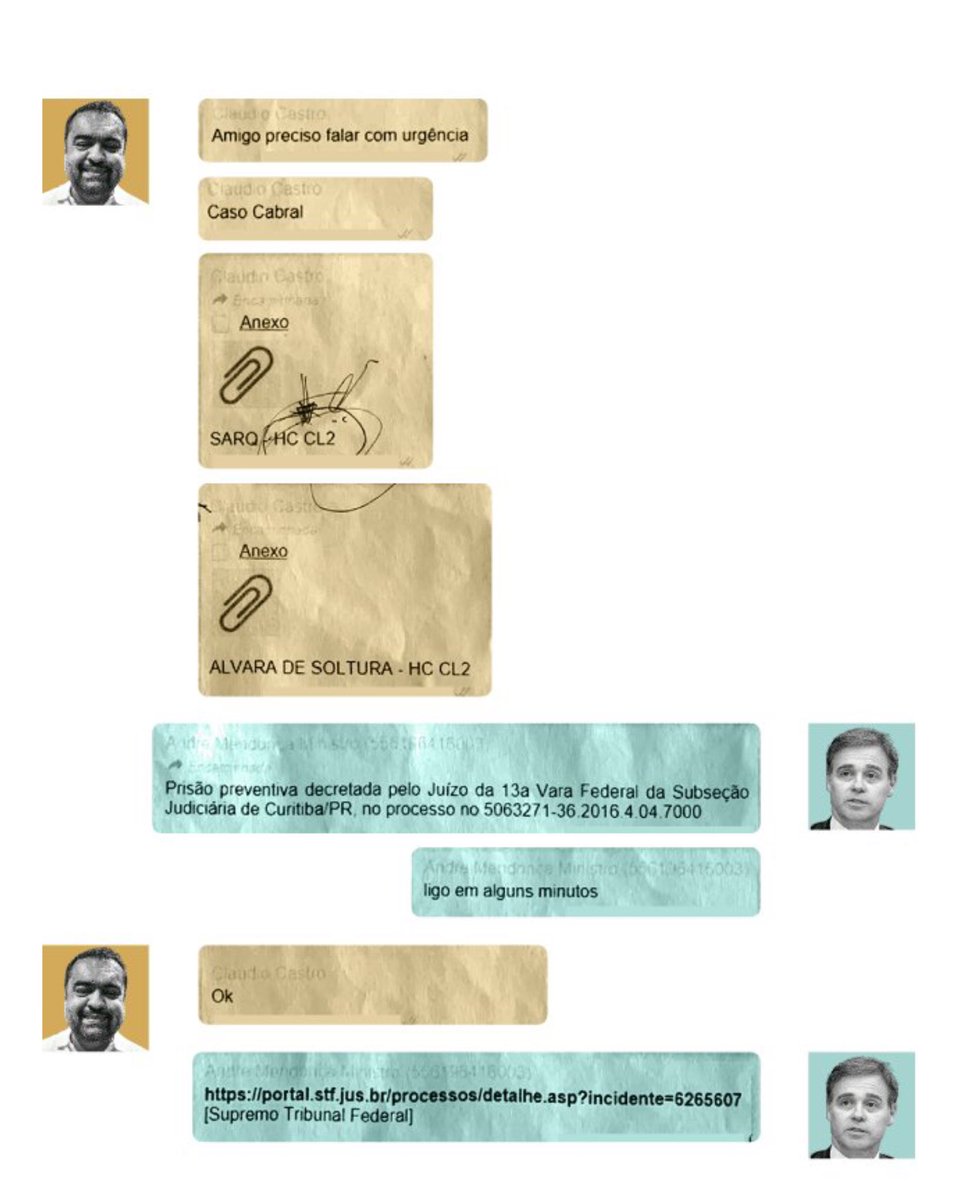 lazarorosa25's tweet photo. 🚨 “AMIGO, PRECISO FALAR COM URGÊNCIA”: mensagens obtidas pela PF mostram o diálogo entre Cláudio Castro e Mendonça sobre o habeas corpus de Sérgio Cabral.

Cláudio Castro enviou a Mendonça o alvará de soltura de Cabral e, um mês depois, Cabral foi solto com o voto decisivo de Mendonça.