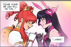 Illarilover17's tweet photo. "they only hug" lets not forget their relationship has been hinted on since dokiwatch 1 and that theyre not only the colors of the lesbian flag but also that widowmaker literally calls them soulmates, https://t.co/2cHo9UUyOW