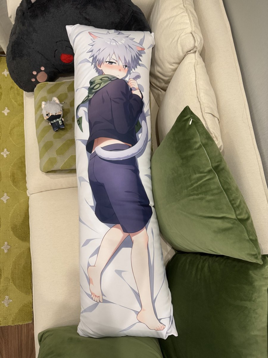 TnkiDQ's tweet photo. #カカシ #kakashi 
 过几天就是我心肝生日了，发出来炫耀一下。枕芯买的加重羽绒棉，有四斤多了，很肥美一只小白咪。 https://t.co/nc4jeaD2tG