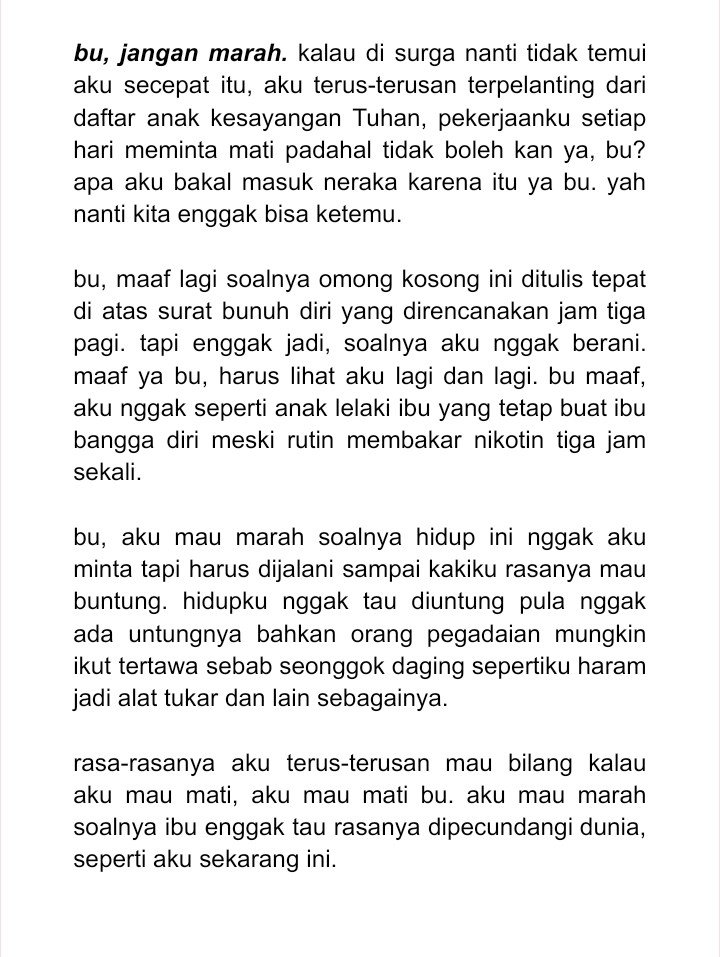 ohyulsama's tweet photo. aku enggak pandai menulis, pandai bikin tuhan marah sih kayaknya wkwkwk 

tw // suicide, suicidal thoughts https://t.co/qmvuNAiK9z