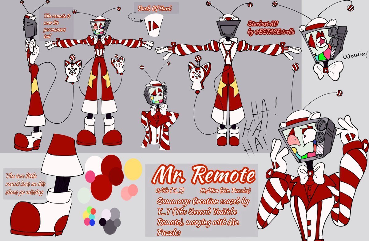 ESTACEstrella's tweet photo. Updated Mr. Remotes ref sheet!
#stardustau #mrpuzzles #mrpuzzlesau #mrremote https://t.co/RQX3Pd7ZGP