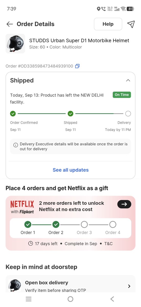 SHASHISUMANJHA's tweet photo. @Flipkart @flipkartsupport @ekartlogistics 
FlipkartSupport Extremely disappointing! My order was promised for delivery today (13 Sept), but it is still undelivered. Customer service has provided no proper support or resolution. I want product today at any cost https://t.co/5XqQXmHwOS