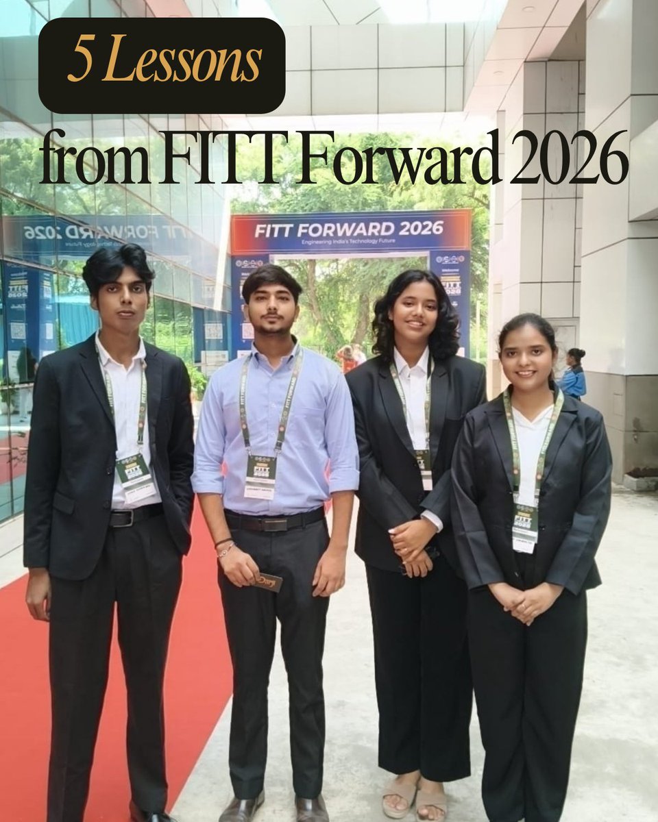 darji_official's tweet photo. Darji at FITT FORWARD 2026, IIT Delhi!✨

Sharing lessons we learnt from our experience at FITT FORWARD 2026.

A day of new ideas, meaningful conversations, and valuable insights from the startup ecosystem. ✨

#FITTForward2026 #IITDelhi #StartupEcosystem #Entrepreneurship #Darji https://t.co/or4KmjxgoM
