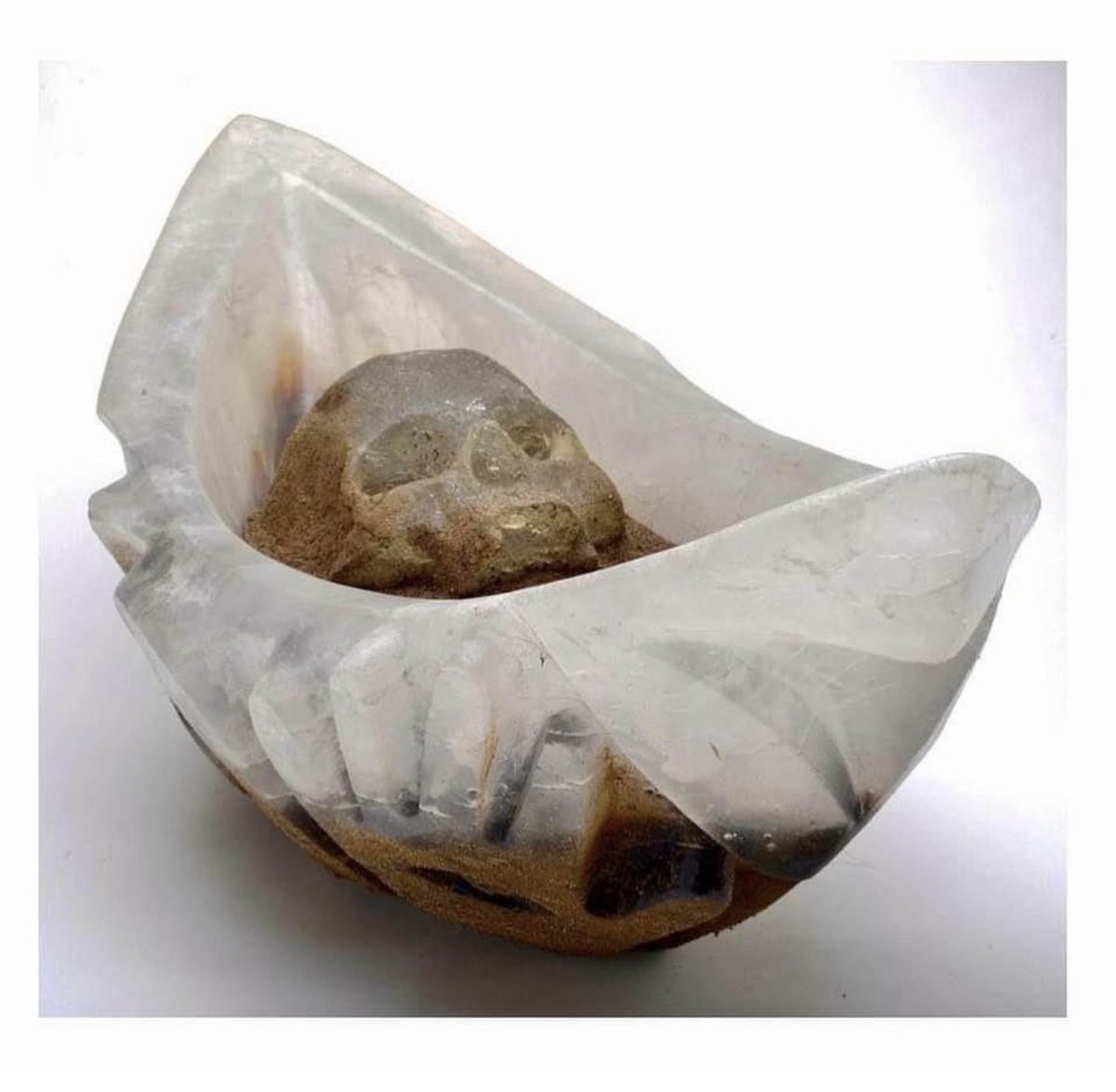 Stevejensen55's tweet photo. The Journey Home” in a group exhibition at the SCHACK ART CENTER “Schacktoberfest” continues through September 27, 2026. 2921 Hoyt Ave., Everett, WA. 98201, (425)309-7723. Cast glass (boat) cast resin and dirt from Steve’s childhood home in Ballard. 10”x24”x10”. https://t.co/Ah65W7kdj4