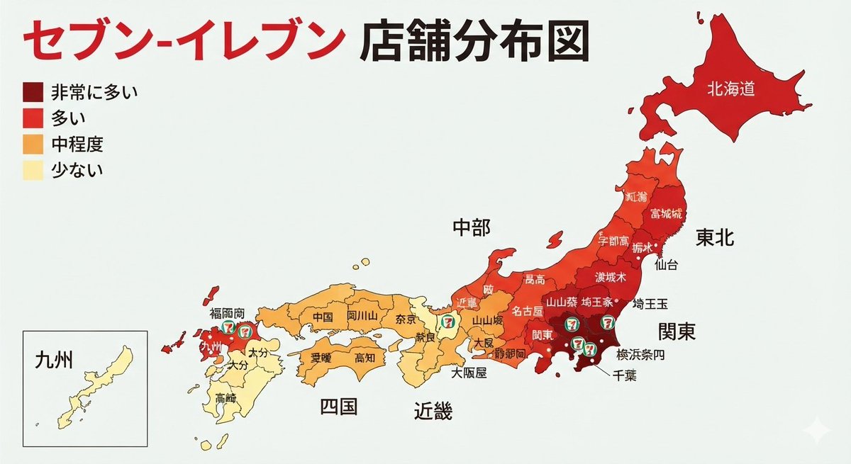 jinypower1005's tweet photo. 日本におけるセブンイレブン店舗の分布図を作ってみた。この結果からすると関東にいる可能性が非常に高い。すなわち 湘南にいるかもしれない(いない)
みんなにお願いだ！万が一ユンギに会った場合はどうか知らんぷりしてくれ！関東をにゃんにゃんと楽しめるように協力しあおうじゃないか！頼んだぞ！ https://t.co/umAQXyqkhi