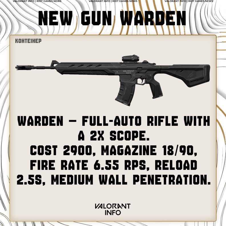 valohabercisi's tweet photo. NEW GUN LEAKED

NAMED “WARDEN”

FULL-AUTO RIFLE WITH A 2X SCOPE

COSTS 2900

MAGAZINE 18/90 https://t.co/rBesFWsE4k