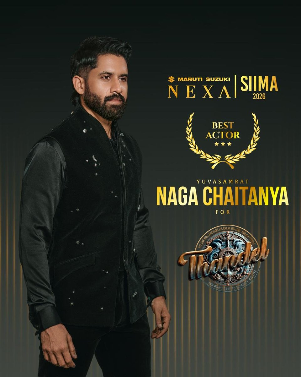 TrackTwood's tweet photo. The awards are following #Thandel Raju everywhere🔥

Gaddar ➡️ INCA ➡️ SIIMA

Three big wins already for @chay_akkineni 👏

 Next stop… IIFA &amp; Filmfare🤔 https://t.co/b0AcBIjgnQ