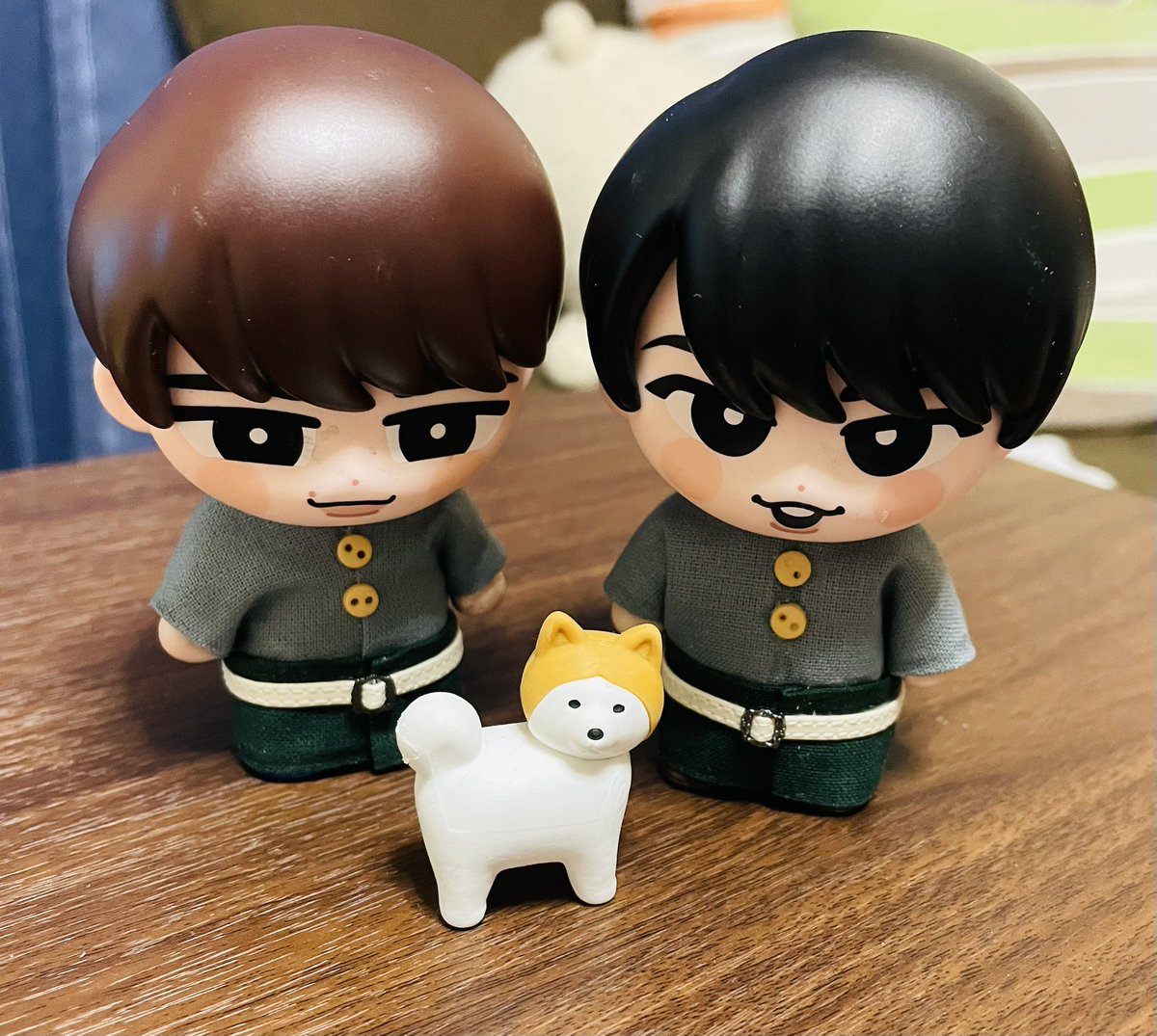 GmamuBi's tweet photo. ペアルック
（今や死語⁇ww）

前より上達してる
余り生地もあと僅か‼︎
頑張って腕磨く💪

#我が家で日常
#ソフビハウス https://t.co/erM9UTscSl