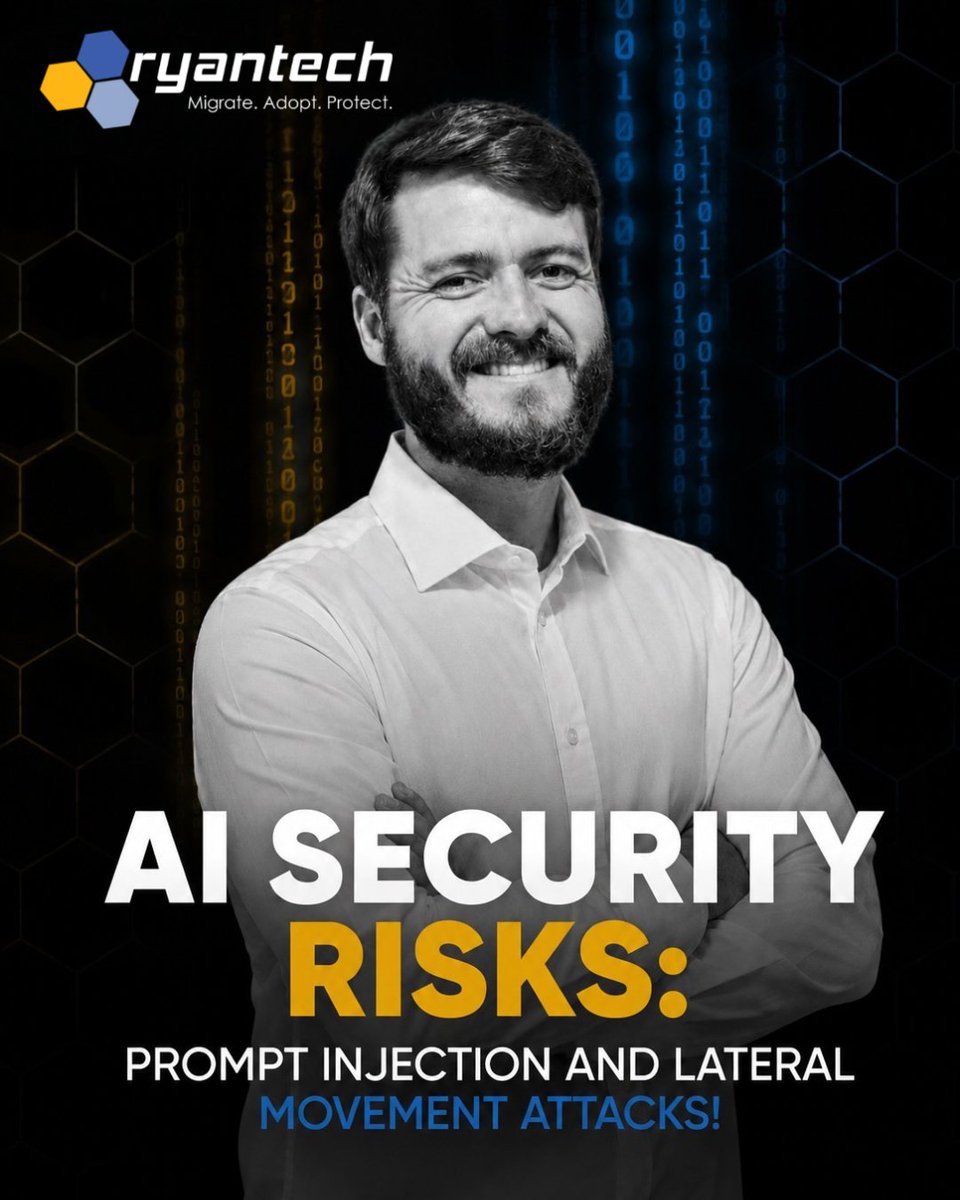 RyanTechInc's tweet photo. Prompt injection and permissioned AI tools can turn one compromised interaction into a much bigger security problem.

The answer isn’t avoiding AI. It’s implementing it with the right security. https://t.co/OAnPGUCUf3