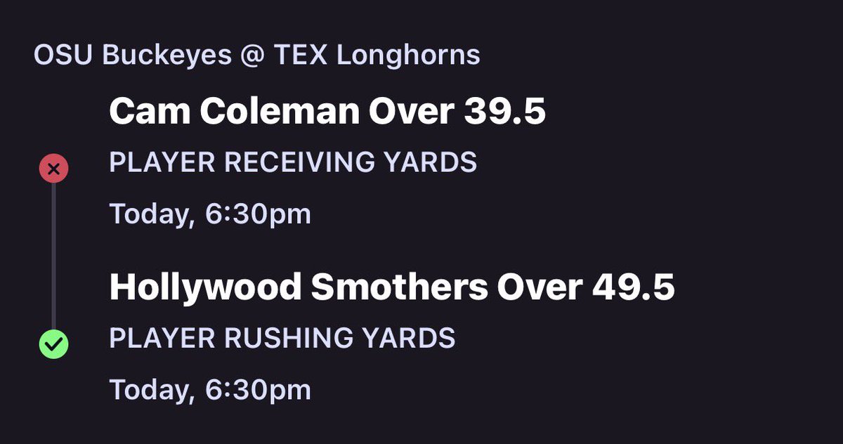 mightysaint_'s tweet photo. @OnyxOdds has yet to fix this , u can clearly see cam coleman has 4 rec for 49 yds , the slant route that happened right before halftime was awarded to smothers for some reason https://t.co/0OeU7mIbZU