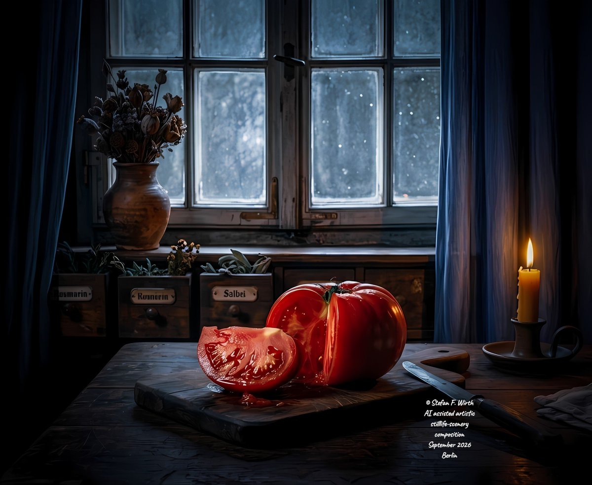 wirthstef's tweet photo. New research findings indicate a link between #tomato-derived #lycopene and #enhanced #brainfunction in #human test persons.
According to R. LΓ³pez-SolΓs et al. (2026), healthy adult test persons who consumed #tomatopaste daily in a defined time period demonstrated improved #cognitivebrainfunction. A randomized, two-phase #crossoverstudy was conducted involving 47 persons aged 40β55. Assessments included validated #neuropsychological tests (d2-R, Face-Name Associative Memory Exam, Modified Wisconsin Card Sorting Test), measurements of #plasmalycopene and brain-derived #neurotrophicfactor (#BDNF), and resting-state functional magnetic resonance imaging (#fMRI). #Selectiveattention and #associativememory improved; additionally, plasma BDNF levels rose, and positive changes in brain #networkactivity were observed.
Consequently, the authors suggest that tomato consumption can enhance cognitive performance.
This relationship is explained by the hypothesis that lycopene from tomatoes crosses the #bloodbrainbarrier and exerts its effect as a potent #antioxidant within the brain. One neurotrophic effect of this process is an increase in BDNF concentration. BDNF is a #protein belonging to the neurotrophin family that supports #neuroprotection, #synapticplasticity, and #neurogenesis; among other things, it promotes gene expression associated with new synapses and #neuronallearning.
The direct physiological link between tomato-derived lycopene and improved cognitive performance remains not yet fully understood. However, since lycopene reduces #oxidativestress, and oxidative stress is known to inhibit BDNF production, it is reasonable to assume that the cellular environment improved by lycopene fosters higher levels of BDNF synthesis.
Lycene thus acts as a biochemical shield and #modulator, apparently enabling the body's own BDNF-TrkB signaling cascade to function more efficiently.
Β© #StefanFWirth, September 2026, Berlin
please buy me a coffee to support my freelance science communication and illustration efforts:
ko-fi πlink in my first comment
reference:
R. LΓ³pez-SolΓs et al. (2026):
DOI:10.3390/antiox15050644
πlink in my first comment
#photo:
#macrophotography of one of my still-unripe cherry tomatoes, Β© Stefan F. Wirth, September 2026, Berlin
#illustrations:
2+3) AI-assisted artistic still-lifes featuring a giant tomato, 4) chemical structure of lycopene arranged as a stilllife, based on my hand-drawn sketches and manually edited, Β© Stefan F. Wirth, September 2026, Berlin