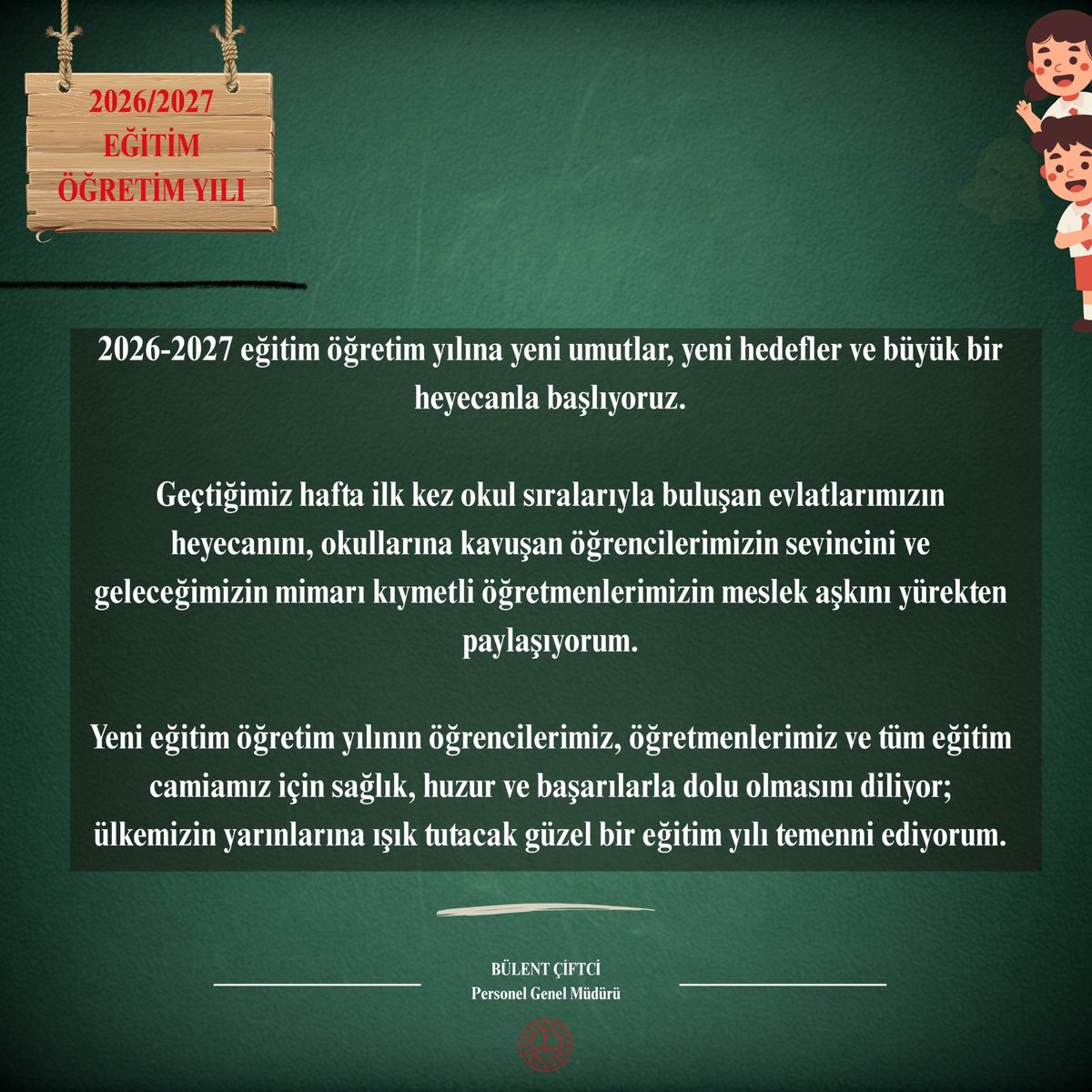 cftcblnt's tweet photo. Yeni eğitim öğretim yılının öğrencilerimiz, öğretmenlerimiz ve tüm eğitim camiamız için sağlık, huzur ve başarılarla dolu olmasını diliyor; ülkemizin yarınlarına ışık tutacak güzel bir eğitim yılı temenni ediyorum.

#KöklerdenGeleceğe https://t.co/qaS5UVg4Jw