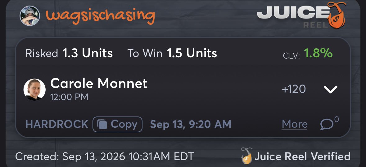 wagsischasing's tweet photo. WTA Guadalajara 🎾

Carole Monnet ML (+120)

Katrina Scott is priced as if she’s the clear favorite to win this match. That’s far from the truth. 

Monnet gets sturdy for Wags 🐳. https://t.co/RjFDGlaKLh