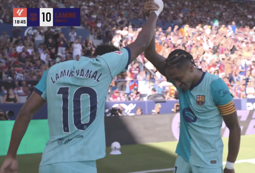 TouchlineX's tweet photo. 2-0 FC Barcelona.

GOOOOOOOOOOOOLLLLLLLL LAMINE YAMAL !!!!!!!!!!!!!!!!!!!!!!!!!!!!!! GOL GOL GOL GOL GOL GOL LAMINE YAMAL !!!!!!!!!!!!!!!!!!!!!! RAPHINHA ASSIST !!!!!!!!!!!!!!!!!!!!!!!!!!!!!!!!!!!!!!! THE GOLDEN DUO STRIKES AGAIN !!!!!!!!!!!!!!!!!!!!!!!! 🔥🔥🔥🔥🔥🔥 https://t.co/IWPXYkrsCK
