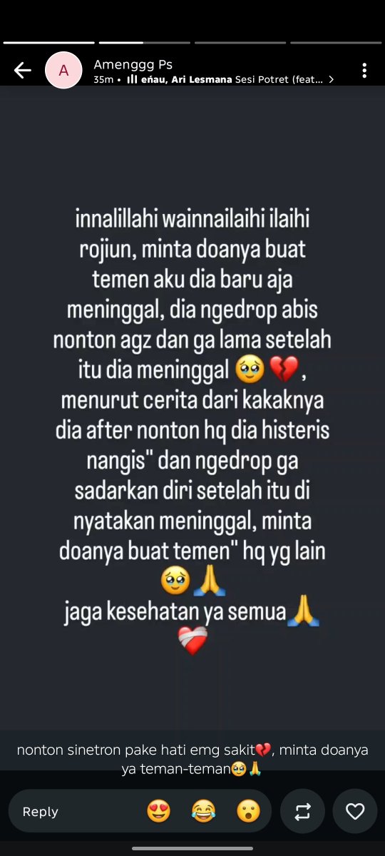 bbyirasss's tweet photo. Alfatihah untuk saudara kita Novi Afriyanti semoga amal ibadahnya diterima di sisi Allah SWT 
Minta doa nya ya temen temen🙏 https://t.co/5rH169EvTp