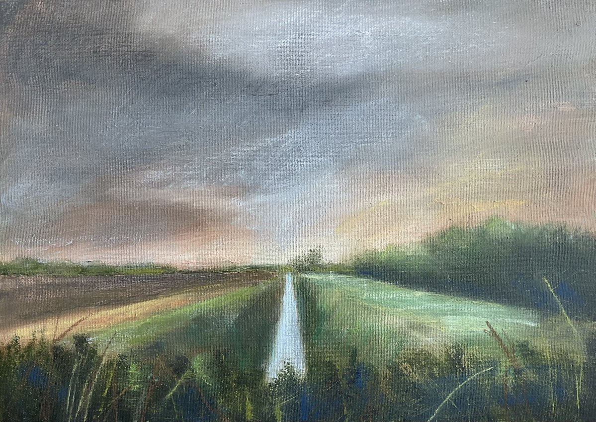 FlosArt's tweet photo. Capture of an early morning walk.
North Drove.

Mixed media on canvas. https://t.co/unTRQLU37i