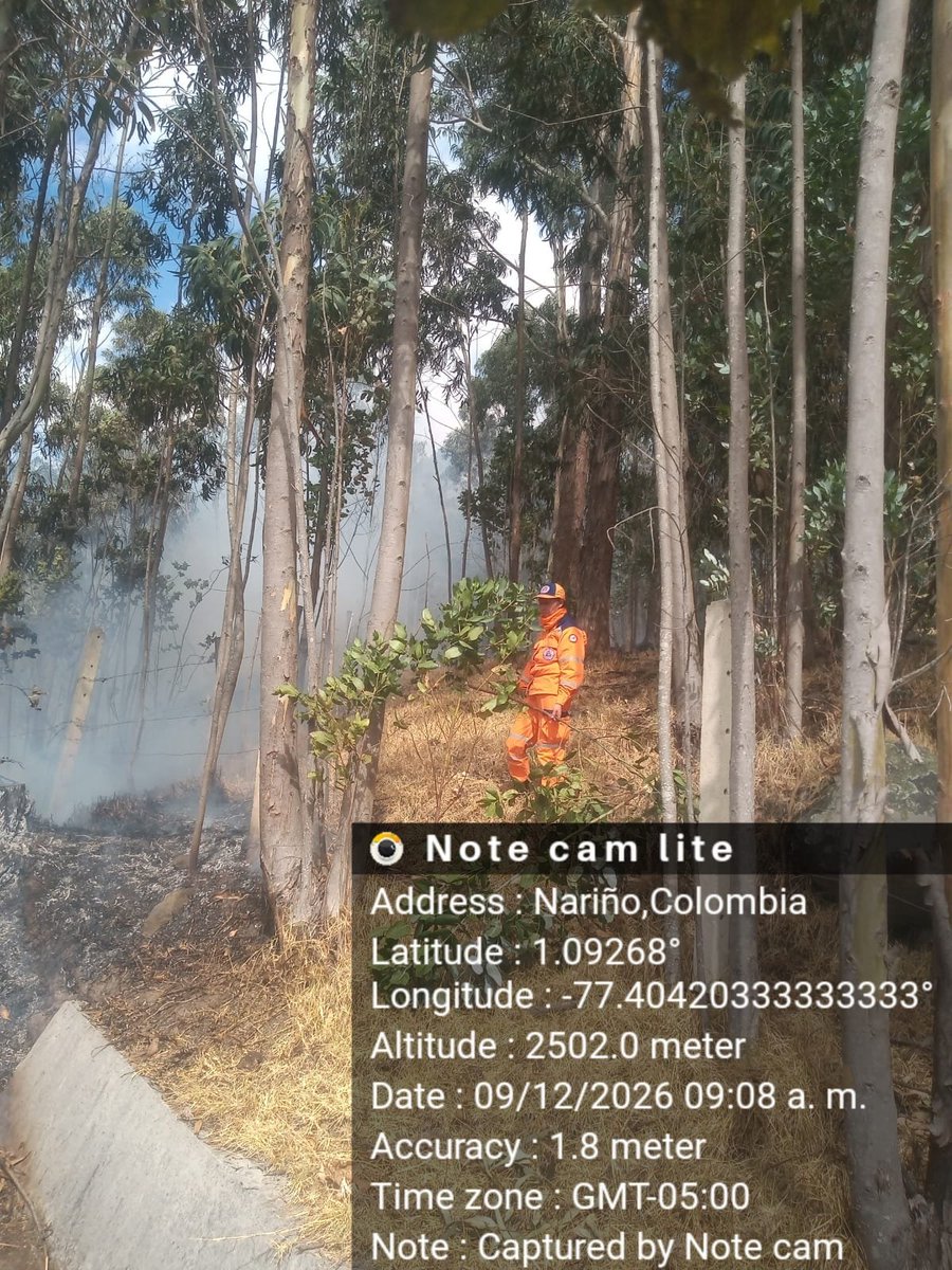 DefensaCivilCo's tweet photo. 🚨🔥 ATENCIÓN #Nariño | Se registra un fuerte incendio  forestal  en la vía Panamericana (tramo Pasto–Ipiales), en el sector del antiguo peaje entre #Tangua y #Yacuanquer. Voluntarios apoyaron a su extinción. #ListosEnPazOEmergencia🧡 https://t.co/TxFpPpjiDp