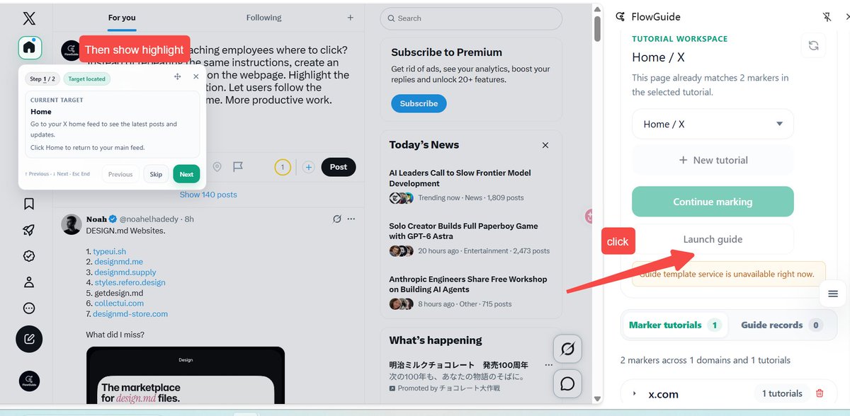 dushant14619561's tweet photo. Still explaining workflows with screenshots and long docs?
FlowGuide lets you highlight every step directly on the page.
See it → Follow it → Get it done.
Less explaining.
More doing.
#Productivity #Workflow #SaaS
#FlowGuide https://t.co/3HYZVKAIo4