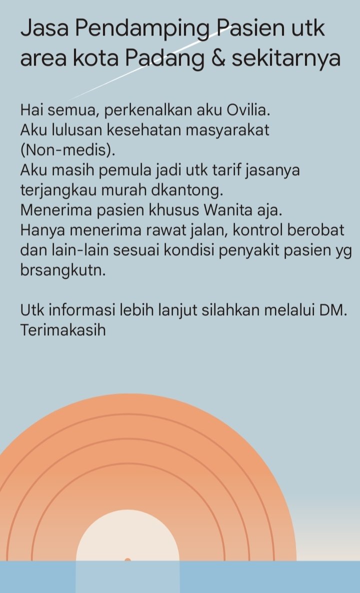 Lia_Ovi's tweet photo. #jasapendampingpasien #jasatemanin #padang https://t.co/8wdN2M2HvS