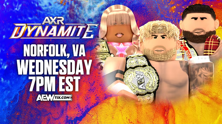 RWInsiderOG's tweet photo. BREAKING: It has been confirmed that AEW x Roblox's season premiere of Dynamite will be THIS WEDNESDAY! 

This is what we currently know.

- It will be live from Norfolk, Virginia.
- The AXR World Champion Will Ospreay will appear.
- Bryan Danielson is on the poster for the show. https://t.co/WmJuvyLHsE