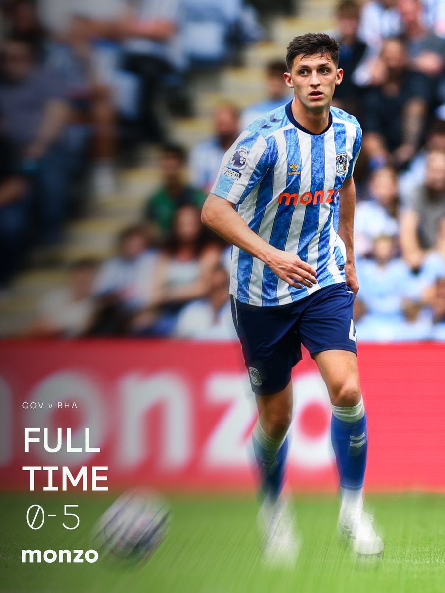 Full-Time: Coventry City 0-5 Brighton & Hove Albion.