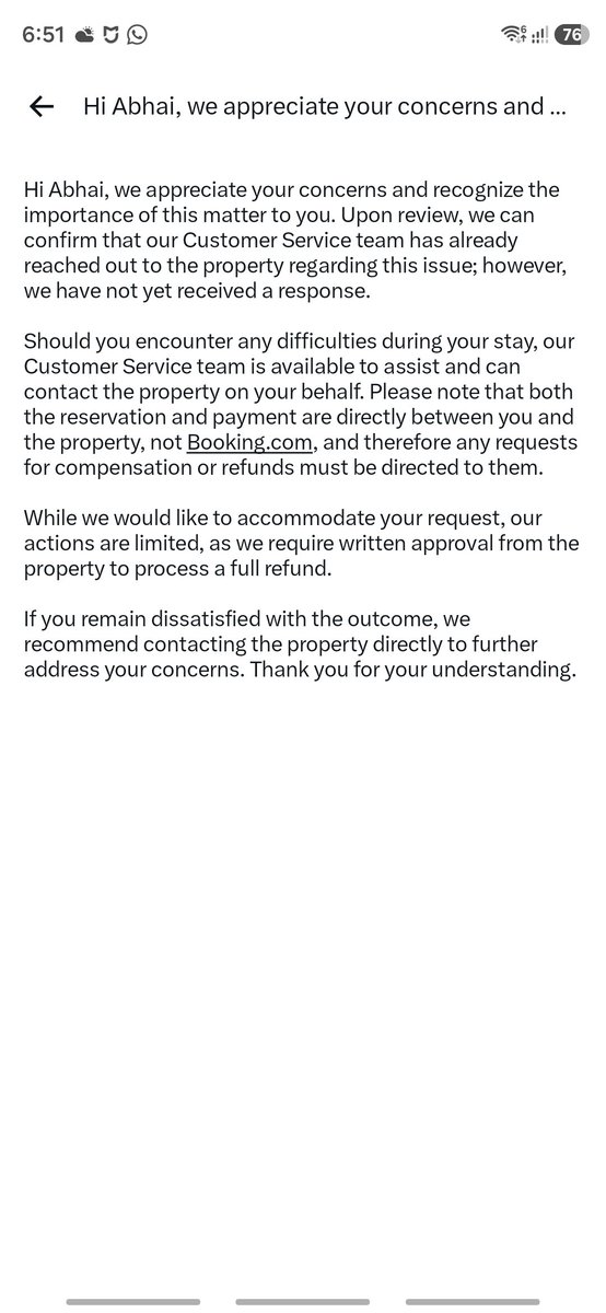 abhaiasokan's tweet photo. Be careful when booking through. When a serious problem happens, they may simply refer you back to the hotel. If everything is ultimately “between you and the property,” why should customers book through them. instead of directly with the hotel?@MarriottIntl
@bookingcom https://t.co/5nbEduZj0t