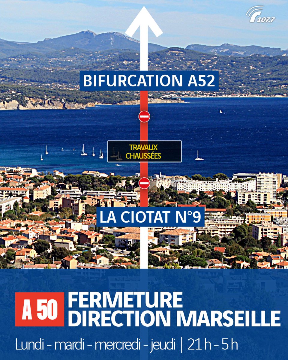 Radio1077's tweet photo. ❌Plusieurs fermetures d’autoroute sont prévues ce lundi soir pour effectuer des travaux🚧.

👉Dates, horaires, déviations : retrouvez le programme sur 
https://t.co/9XwURaAQCC https://t.co/JjVtD8SxIK