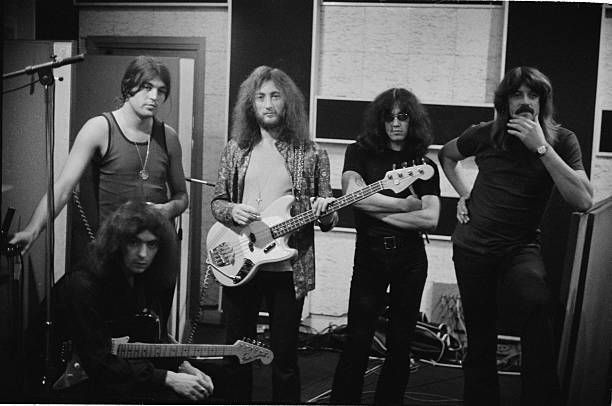 crockpics's tweet photo. Deep Purple's iconic Mark II lineup at De Lane Lea Studios during the Fireball recording sessions, early 1971. They were working around the clock to follow up the massive success of Deep Purple In Rock, locking themselves away with engineer Martin Birch to push their heavy sound to a whole new level.