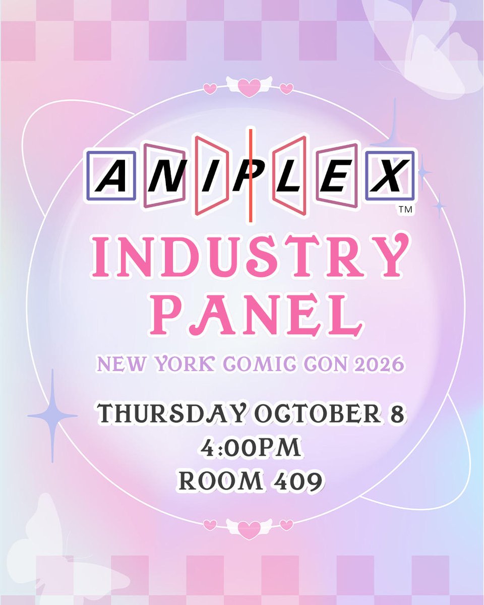 aniplexUSA's tweet photo. Come attend the Aniplex of America Industry Panel for some MAGICAL announcements during NYCC!

Only on Thursday, October 8th at 4pm in North-Room 409! https://t.co/fQsMh6E95Q