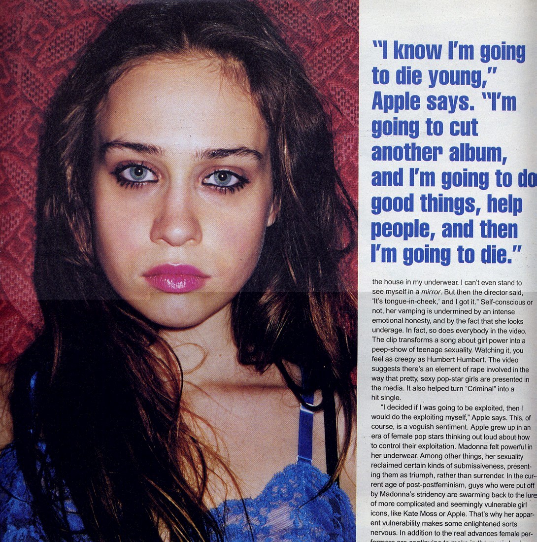 porcelinetalks's tweet photo. Fiona Apple for Spin Magazine, November 1997. Apple turns 49 today. https://t.co/uOY3HOUSMm