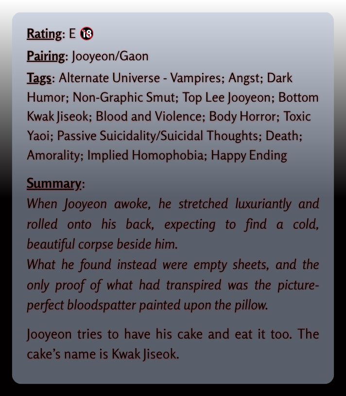 _dizzyvillain's tweet photo. { Sweet Misery } 🔞
→ Ch. 1/2 { little demon }
→ 🐺🐥 ⁕ vampires, angst, blood &amp; violence
→ 10.1k words
🔗 https://t.co/juRaphyRXr https://t.co/XXmQBo8T2u