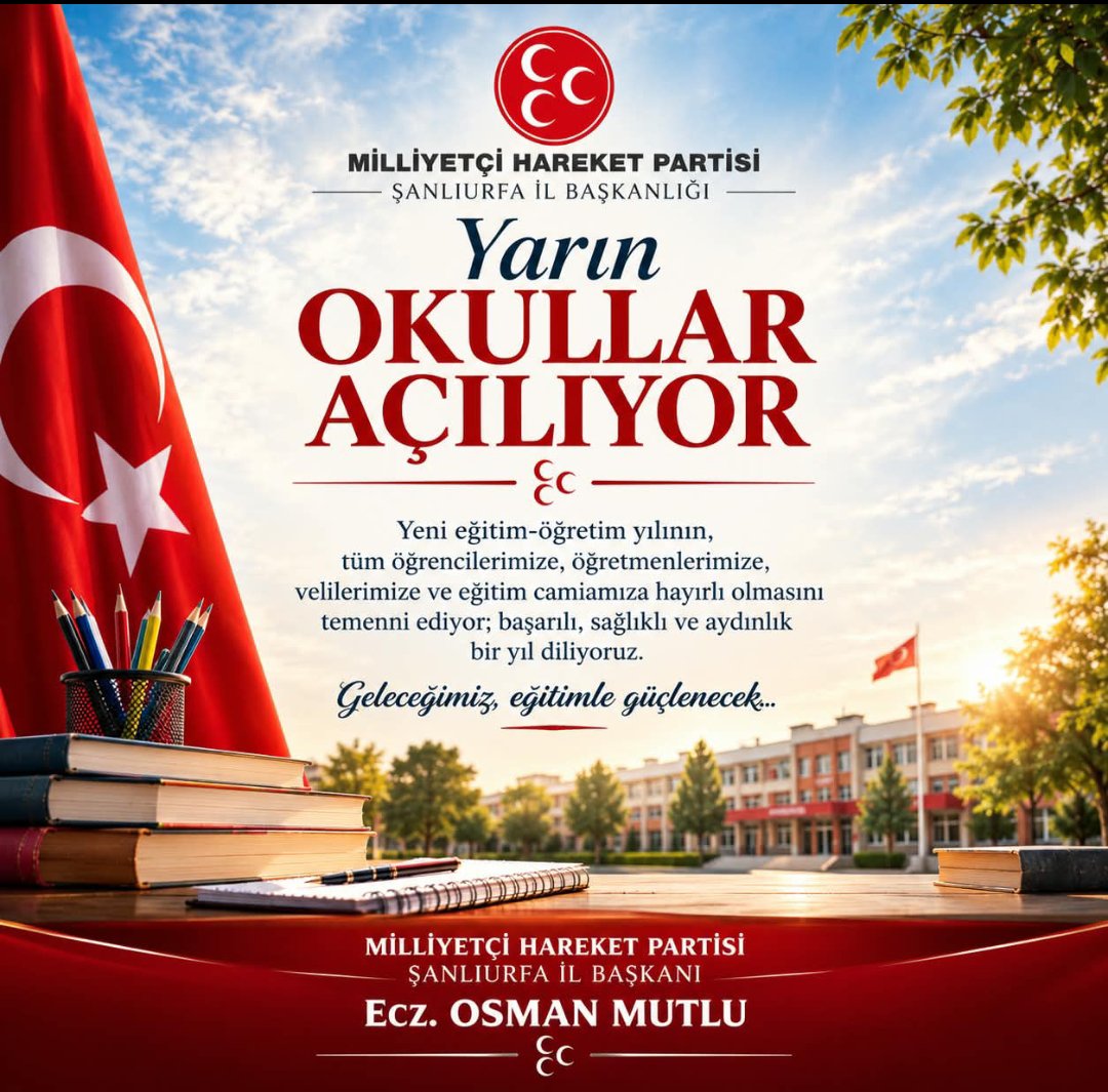 eczosmanmutlu's tweet photo. Geleceğin teminatı evlatlarımız, ilmin ve irfanın ışığında yarınlara yürüyor.

Yeni eğitim-öğretim yılının; öğrencilerimize, öğretmenlerimize ve aziz milletimize hayırlı olmasını diliyorum.

Geleceğimiz eğitimle, Türkiye’miz gençlerimizle yükselecektir. 🇹🇷 https://t.co/BDshudWG7C