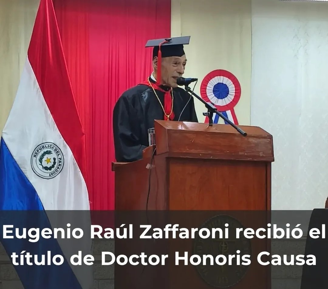 ALBERTOPPERALTA's tweet photo. Eugenio Zaffaroni, creador de una doctrina que considera al delincuente una víctima de la sociedad y a las víctimas como culpables, impulsando el crimen en Argentina, fue homenajeado en nuestro país. Lo peor es que Zaffaroni tenía prostíbulos donde explotaba a mujeres paraguayas https://t.co/9OlAuTOHpm