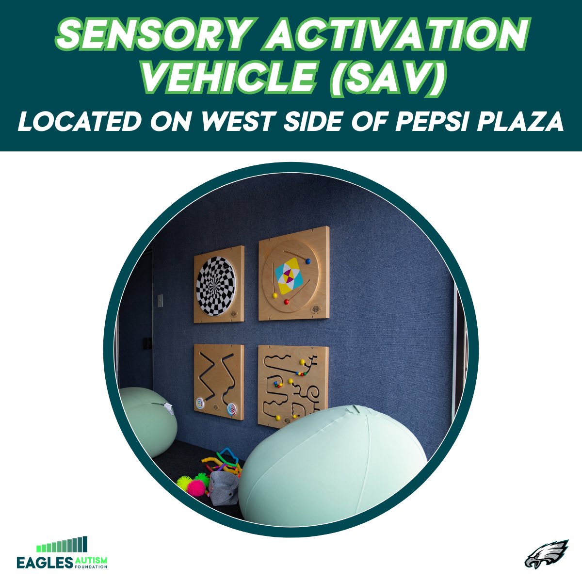 eaglesautism's tweet photo. Gameday is for everyone! Check out all the inclusion resources available at @LFFStadium 🦅 https://t.co/F8XzaN20dO