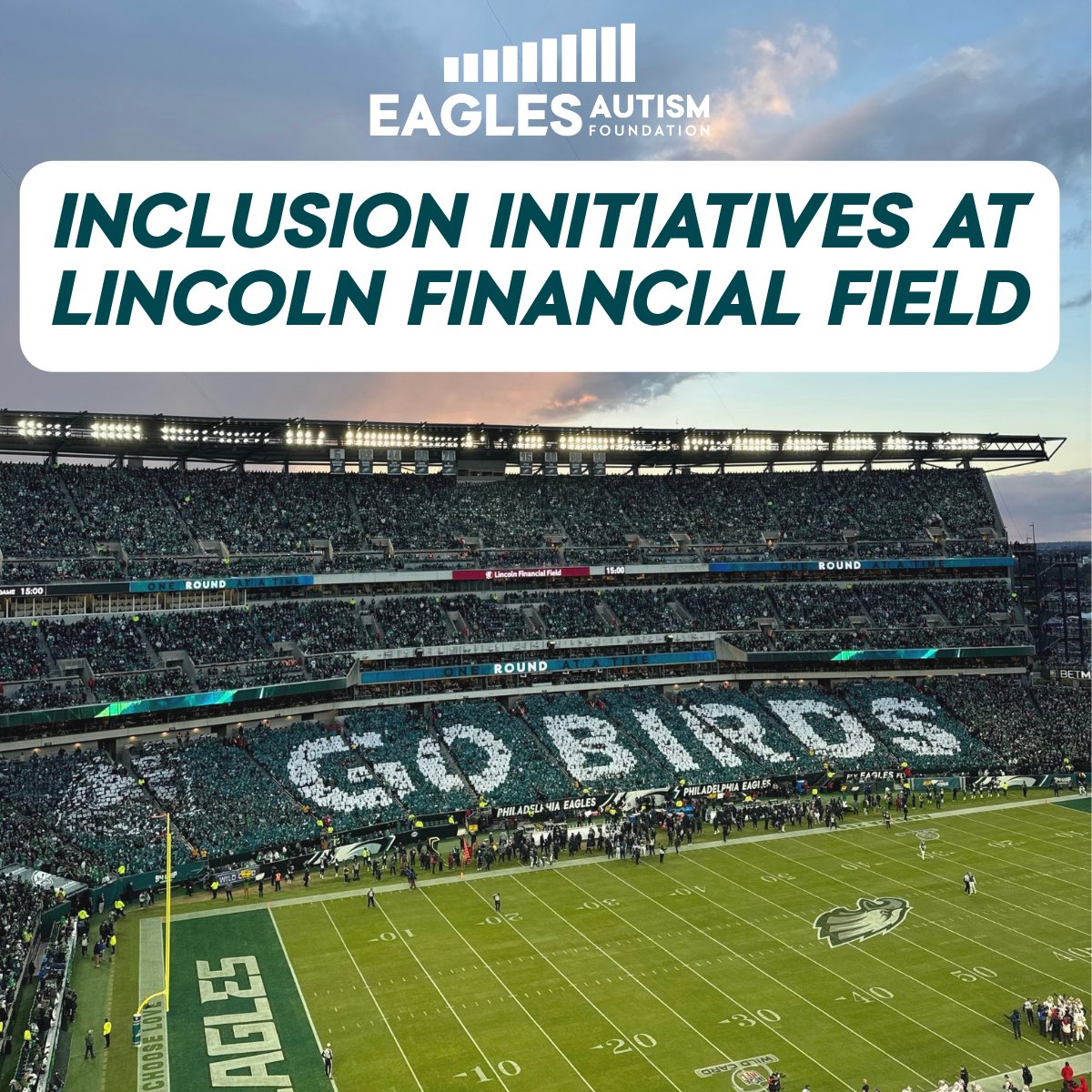 eaglesautism's tweet photo. Gameday is for everyone! Check out all the inclusion resources available at @LFFStadium 🦅 https://t.co/F8XzaN20dO