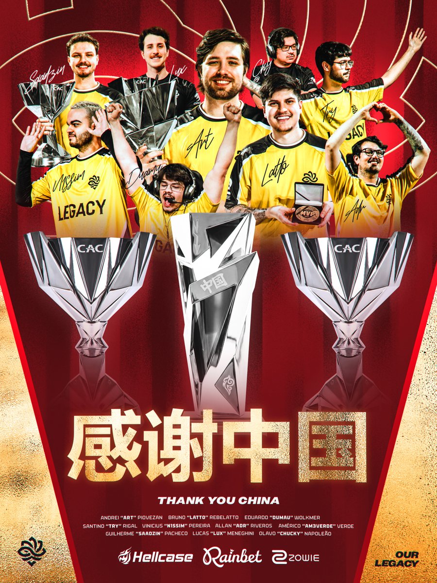 legacyggbr's tweet photo. Tricampeões: Back to back to back 🏆🏆🏆

Obrigado, China 🇨🇳!
A energia e o apoio de vocês aqui são sempre insanos!

LEGACY 在中国感觉像在家一样 https://t.co/GnluQ9OKrP