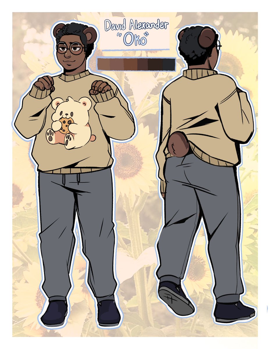 BlueOkoUwU's tweet photo. Meet David Alexander Oko. My Human bear ref sheet. Thank you again @SparkiBarki for this commission. https://t.co/sBGjYMJ1GL