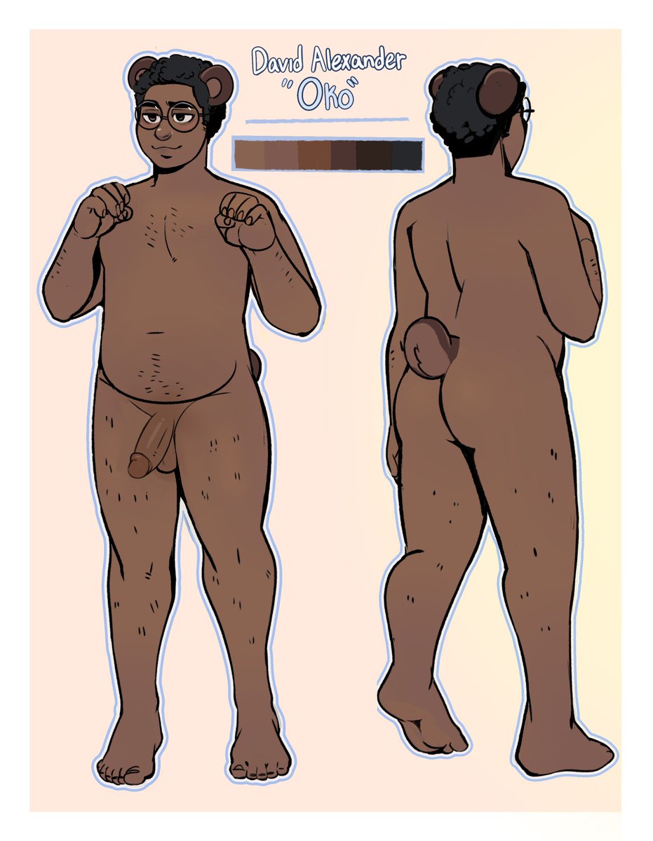 BlueOkoUwU's tweet photo. Meet David Alexander Oko. My Human bear ref sheet. Thank you again @SparkiBarki for this commission. https://t.co/sBGjYMJ1GL