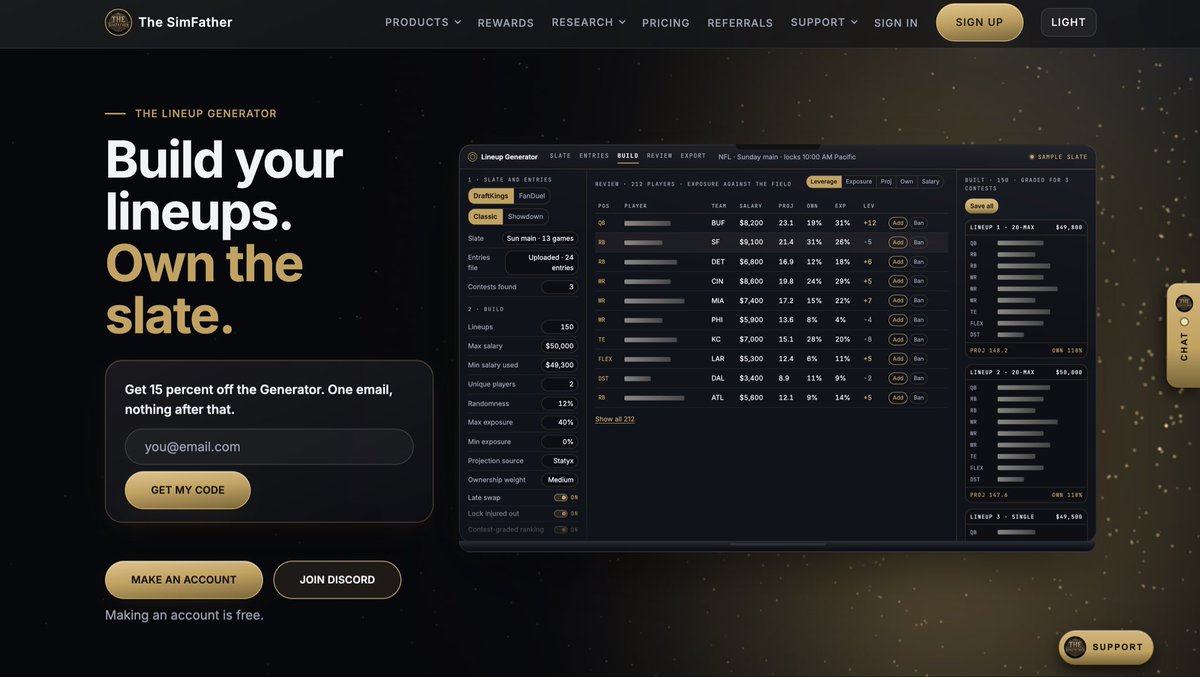 Thesimfather's tweet photo. #1 Daily Fantasy Sports Generator - Reserve your seat now. https://t.co/9lysChTV26 https://t.co/8ZWmEZu8m6