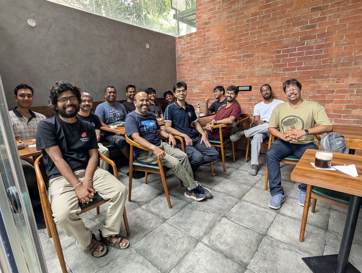 FunctionalIndia's tweet photo. Another fantastic #FPIndia #Bangalore #meetup! Coffee, food, and scintillating conversation about everything ranging from #Clojure and #Haskell, #AI and the #job market, to #music and #hobbies!
Watch this space if you want to be a part of the next meetup!
#FunctionalProgramming https://t.co/kQtHka5Qsu