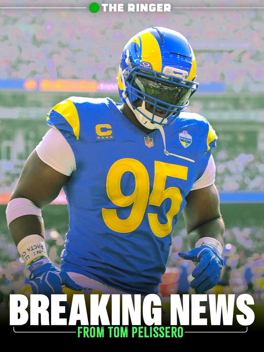TomPelissero's tweet photo. Rams star Myles Garrett will undergo arthroscopic surgery on his ailing knee and is headed to injured reserve, sources tell @ringer @netflixsports.

Garrett has been dealing with lower-leg pain and wasn’t himself in Thursday’s opener. The hope is he’s back in four weeks. https://t.co/naTKJDV06R
