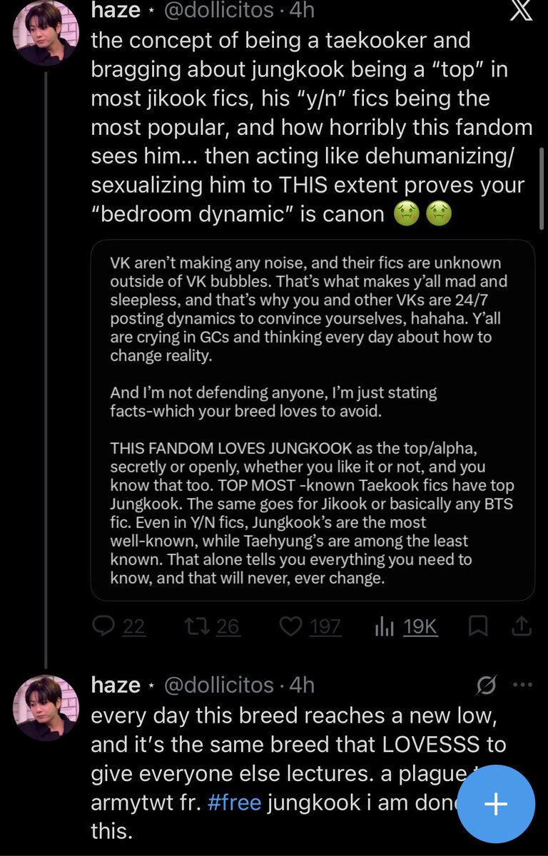 luvkirk's tweet photo. the concept of writing a whole paragraph about nonsense and post it on ur main acting like it wasn't u urself who wrote that IM CTFU x doesn't even allow u to write posts that long u was rly that bored @dollicitos https://t.co/cerceqTeBU