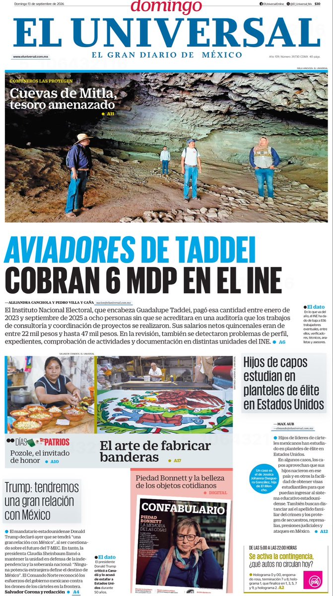 LuisCardenasMx's tweet photo. 🚨 “Aviadores” de Taddei cobraron 6 mdp en el INE

El instituto pagó esa cantidad a ocho personas entre enero de 2023 y septiembre de 2025, pese a que una auditoría no pudo acreditar que realizaran trabajos de consultoría y coordinación de proyectos.

Los señalados recibían salarios netos de entre 22 mil y 47 mil pesos quincenales, revela @El_Universal_Mx