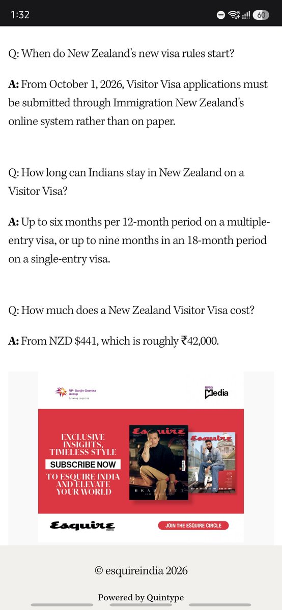 AakashSaurabh's tweet photo. @esquire @esquire_india why is NZD calculated at around 95 INR in this article?? That too twice??

NZD as per current exchange rates is 55.45 INR.

https://t.co/ohi6ltE6hB https://t.co/g5uYTiE216