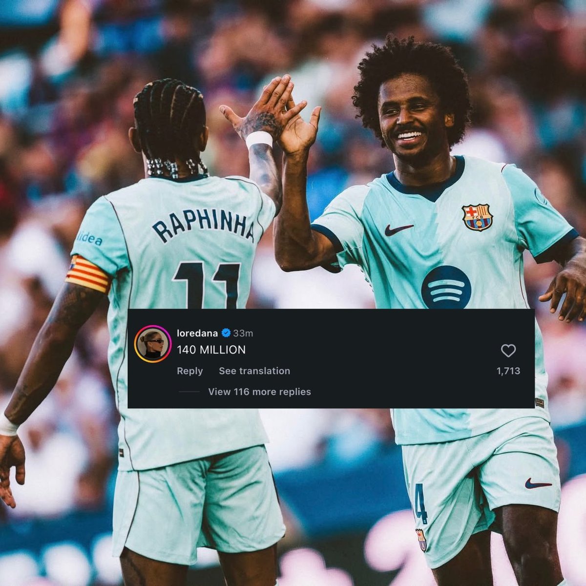 TouchlineX's tweet photo. 🚨📲 𝗡𝗘𝗪: Adeyemi's wife commenting this on Instagram.

Yan Diomande's transfer fee was €140M. https://t.co/nU1oMbJZEY