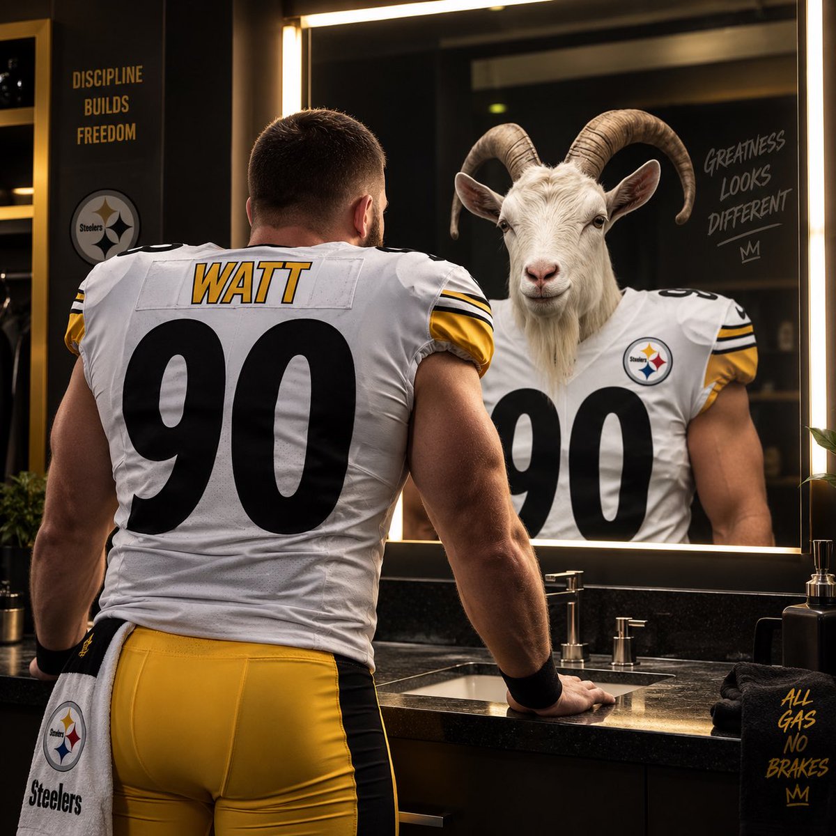 TheStandard412's tweet photo. TJ WATT…. 

GOAT!!!

🔥🔥🔥🔥

#NFL #Steelers https://t.co/mRVbDn4pjD